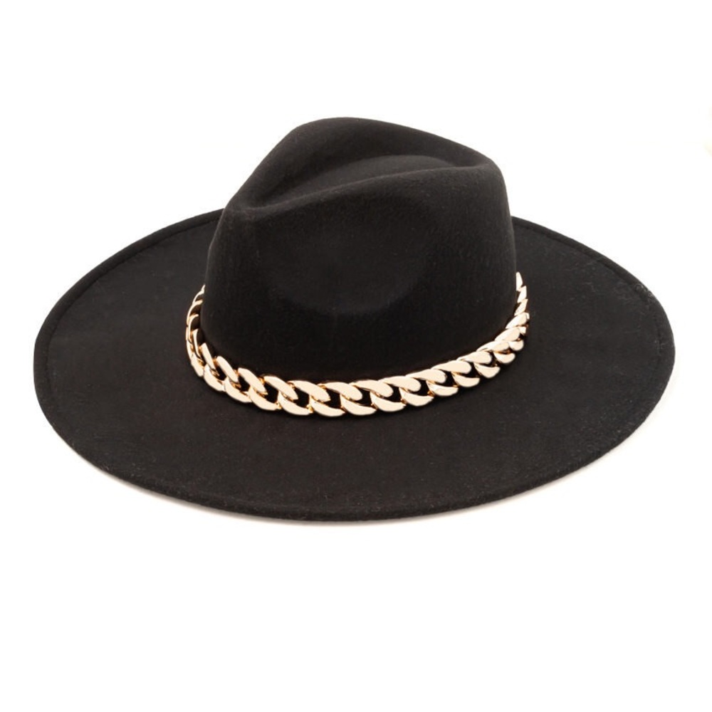 Chain Link Strap Western Fashion Hat